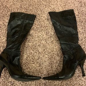 BCBG Girls Black Patent Leather Boots
